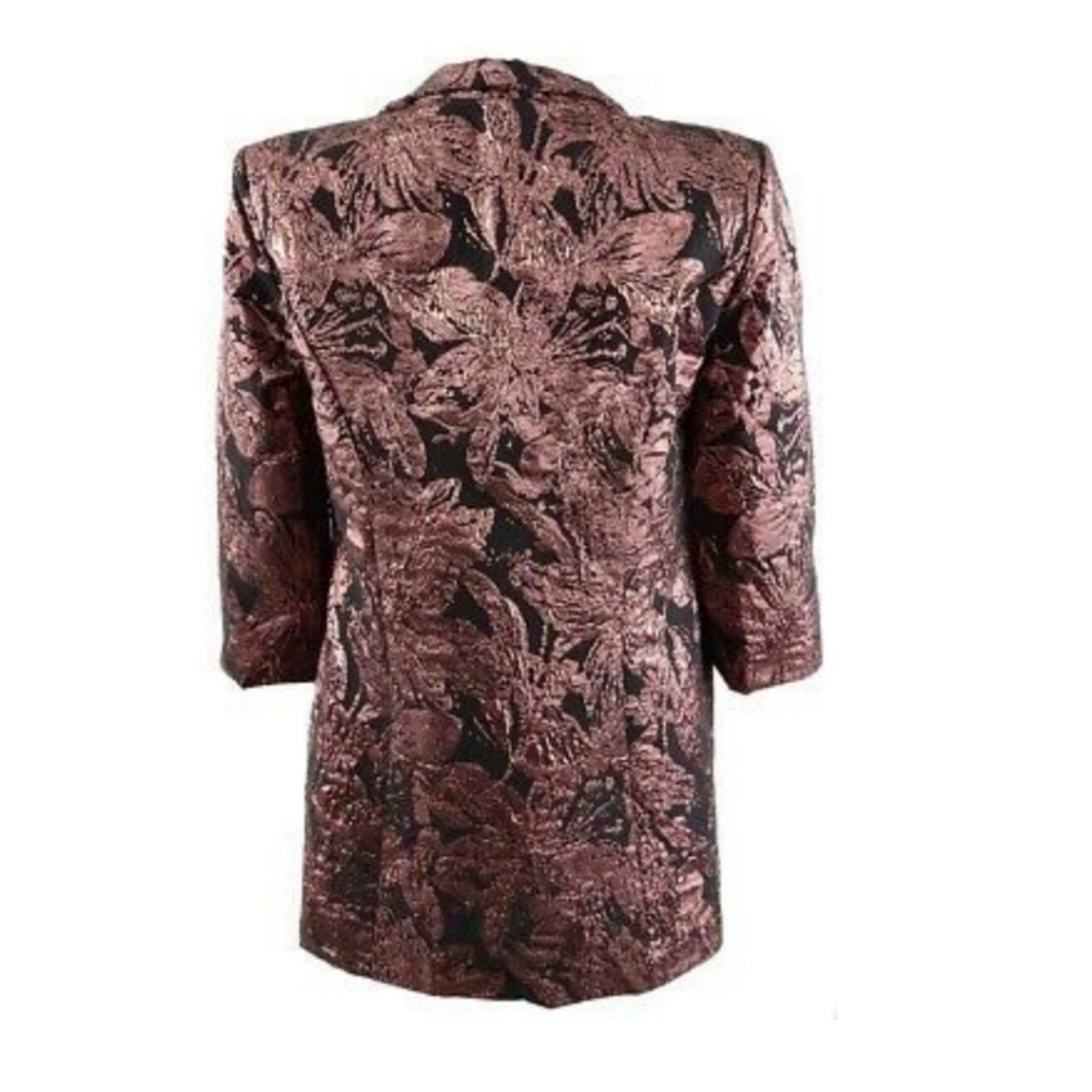 🆕️⬇️🎉HOST PICK🎉 Alex Evenings Floral Metallic Jacquard Stand Collar Twinset - Picture 9 of 9